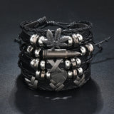 Men's Punk Rivet Leather Bracelet