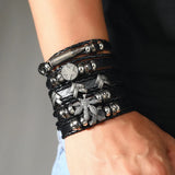 Men's Punk Rivet Leather Bracelet