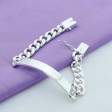 925 Silver Classic 10mm Link Chain Bracelet for Men/Women