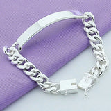 925 Silver Classic 10mm Link Chain Bracelet For Men