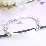 925 Sterling Silver 8mm Watch Chain ID Bracelet Bangle