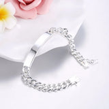 925 Sterling Silver 8mm Watch Chain ID Bracelet Bangle