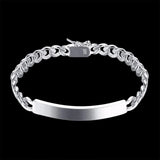 925 Sterling Silver 8mm Watch Chain ID Bracelet for Men