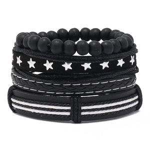 Men's Hand-Woven DIY 4-Piece Star Charm Bracelet