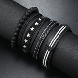 Men's Hand-Woven DIY 4-Piece Star Charm Bracelet