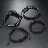 Men's Hand-Woven DIY 4-Piece Star Charm Bracelet