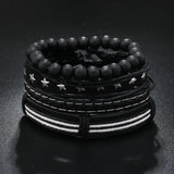 Men's Hand-Woven DIY 4-Piece Star Charm Bracelet