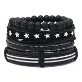 Men's Hand-Woven DIY 4-Piece Star Charm Bracelet