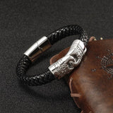 Men's Bracelet Euro-American Style Stainless Steel Hand Braided Bangle