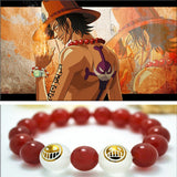 Anime Luffy Portgas?D? Ace Bracelets Red Beads Cosplay Bangle Jewelry