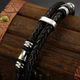 Men's Braided Leather Bracelet Wristband