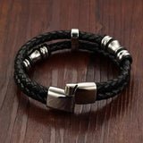 Men's Braided Leather Bracelet Wristband