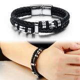 Men's Braided Leather Bracelet Wristband