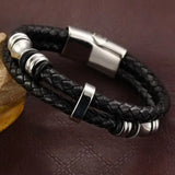 Men's Braided Leather Bracelet Wristband
