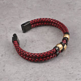 Men's Punk Leather Bracelet with Gem Retro Jewelry