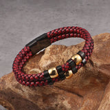 Men's Punk Leather Bracelet with Gem Retro Jewelry