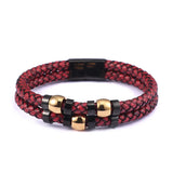 Men's Punk Leather Bracelet with Gem Retro Jewelry