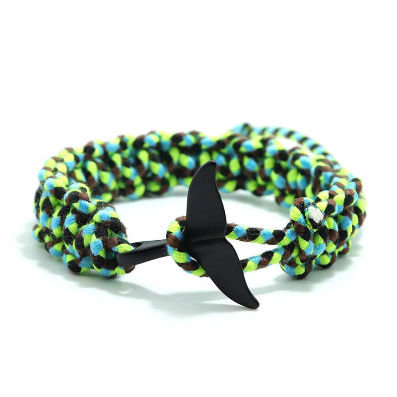 Men's Rope Ocean Tail Bracelet, Adjustable Camping Wrap For Him