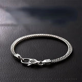 Men's S925 Silver Hand-woven Bracelet Domineering Retro Couple Gift Bangle