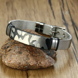 Men's Stainless Steel Chain Bracelet Military Dragon Bible