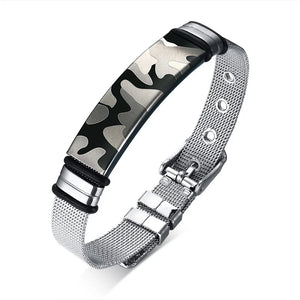 Men's Stainless Steel Chain Bracelet Military Dragon Bible