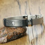 Men's Stainless Steel Chain Bracelet Military Dragon Bible