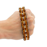 Men's Stainless Steel Orange Motorcycle Chain Bracelet