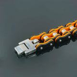 Men's Stainless Steel Orange Motorcycle Chain Bracelet