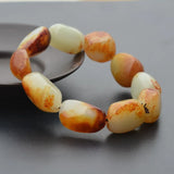 Men's Red Hetian Jade Nephrite Bracelet Bangle Fine Jewelry