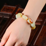 Men's Red Hetian Jade Nephrite Bracelet Bangle Fine Jewelry