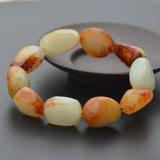 Men's Red Hetian Jade Nephrite Bracelet Bangle Fine Jewelry