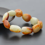 Men's Red Hetian Jade Nephrite Bracelet Bangle Fine Jewelry