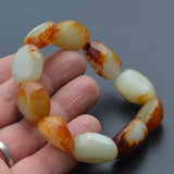 Men's Red Hetian Jade Nephrite Bracelet Bangle Fine Jewelry