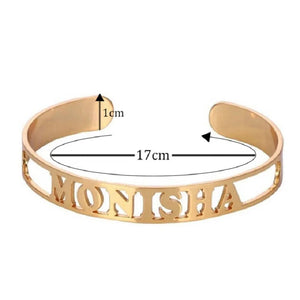 Personalized Faceted Name Bangle for Women