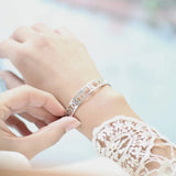 Personalized Faceted Name Bangle for Women