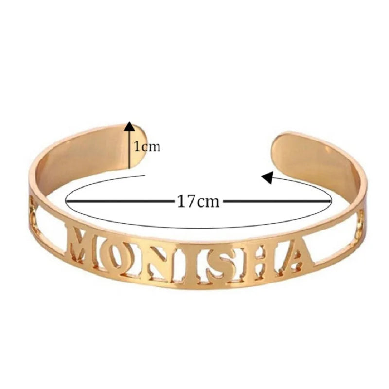 Personalized Faceted Name Bangle for Women