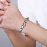 Men's Stainless Steel Link Chain Bracelet 8MM Wide Christmas Gift