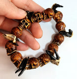 Men's Skull Tooth Bracelet Gothic Biker Motorcycle Band