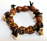 Men's Skull Tooth Bracelet Gothic Biker Motorcycle Band