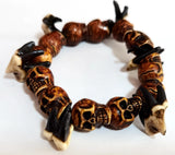 Men's Skull Tooth Bracelet Gothic Biker Motorcycle Band