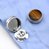 Carbon Fibre Cufflinks for Men - Business Dress Cuff Buttons