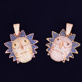 Men's Cartoon Character Face Pendant Iced Out Necklace Hip Hop Jewelry