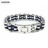 Men's Stainless Steel Chain Link Bracelet Punk Biker Bicycle Motorcycle