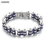 Men's Stainless Steel Chain Link Bracelet Punk Biker Bicycle Motorcycle