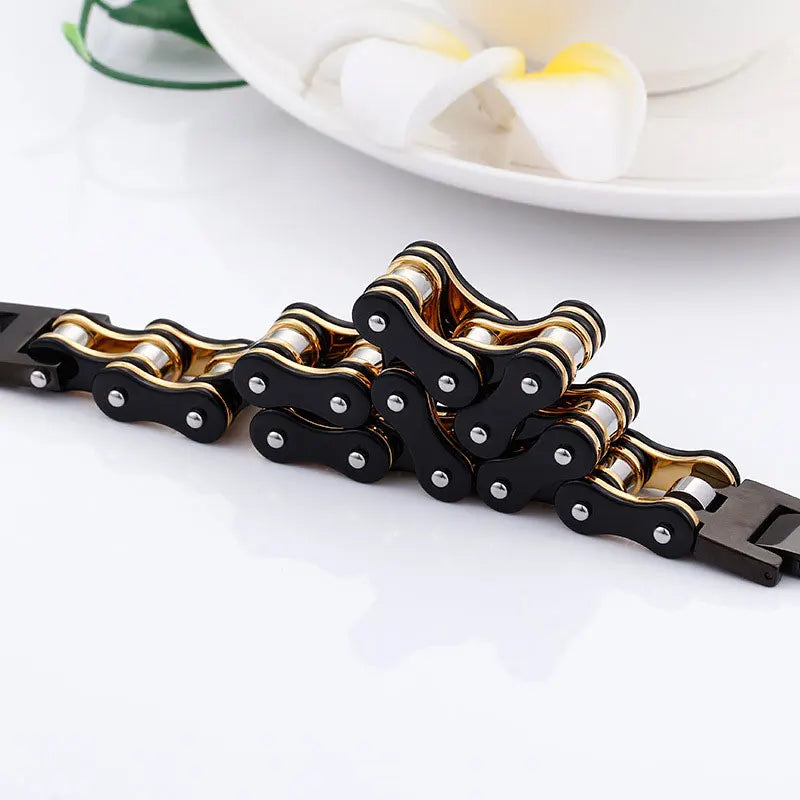 Men's Biker Bicycle Stainless Steel Chain Bracelet