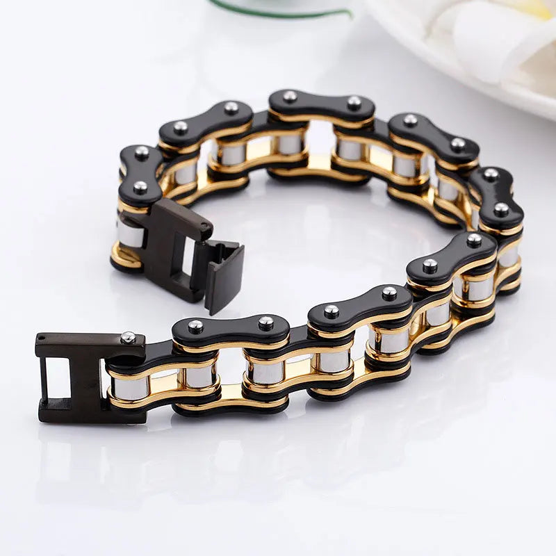 Men's Biker Bicycle Stainless Steel Chain Bracelet