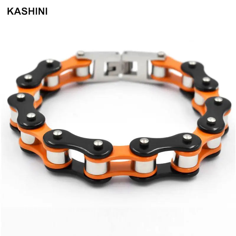 Men's Chain Bracelets Biker Motorcycle Link Bangles Stainless Steel Jewelry