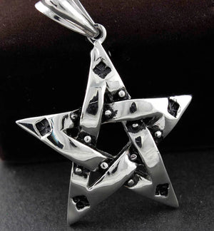 Men's Stainless Steel Pentagram Wicca Pendant