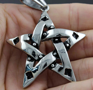 Men's Stainless Steel Pentagram Wicca Pendant