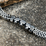Golden Leopard Head Bracelet Stainless Steel Punk Chain Couple Bracelet